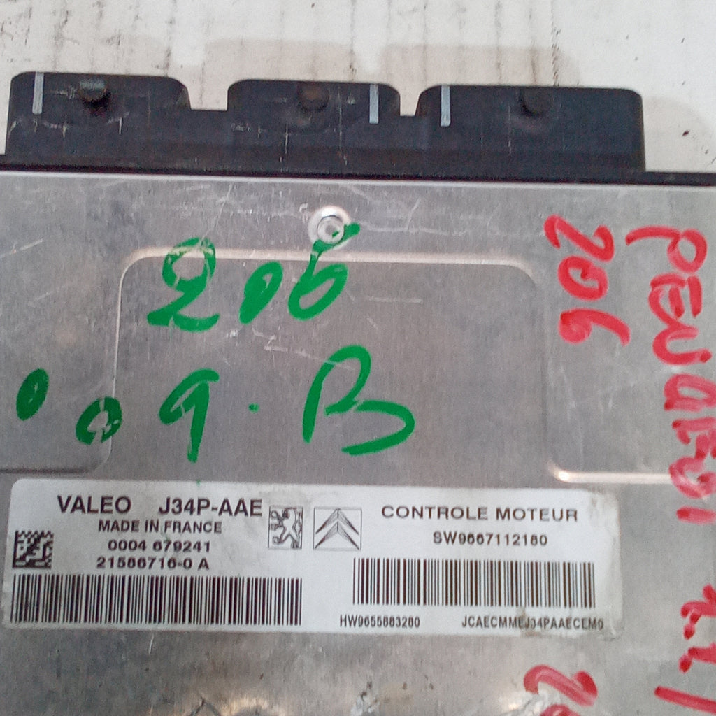 unidad de control del motor Peugeot 206 1.1/1.4 gasolina año 2009 cód. JW9667112180