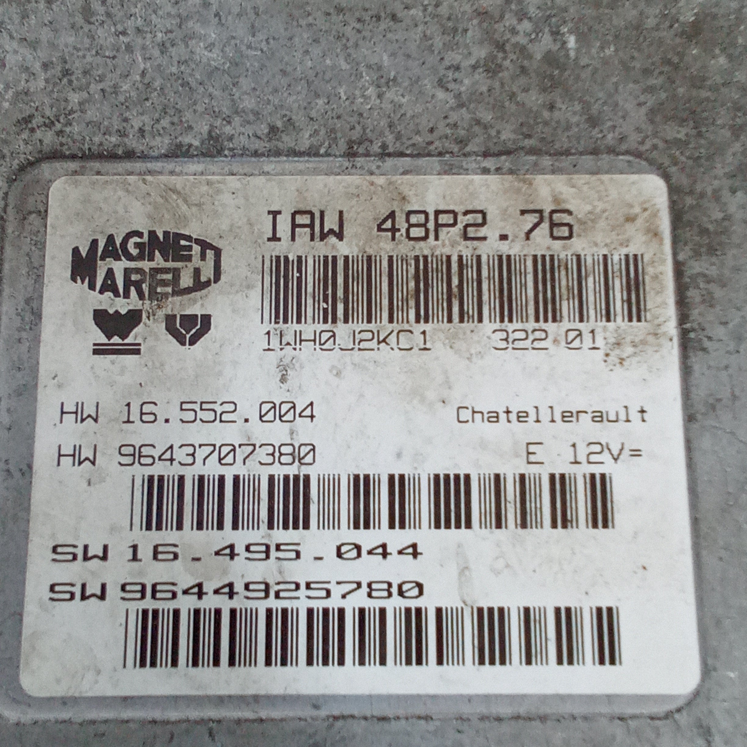centralina motore peugeot 206 1.1 benzina 1 serie anno 2000 cod.IAW48P2.76