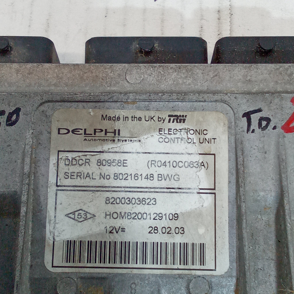 centralina motore renault kangoo 1.5dci anno 2003 cod.8200303623