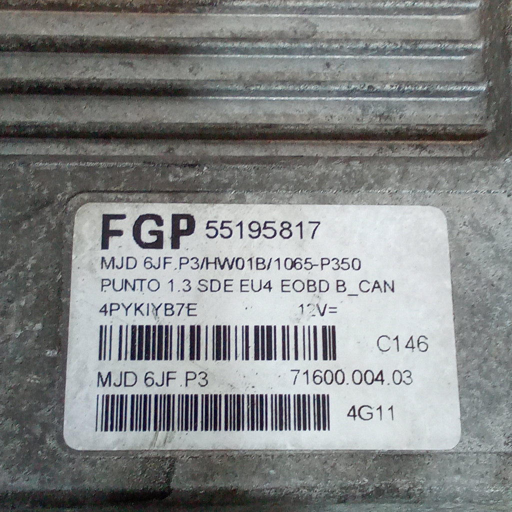 centralina motore fiat punto 1.3 mjt 75 cv anno cod 55195817