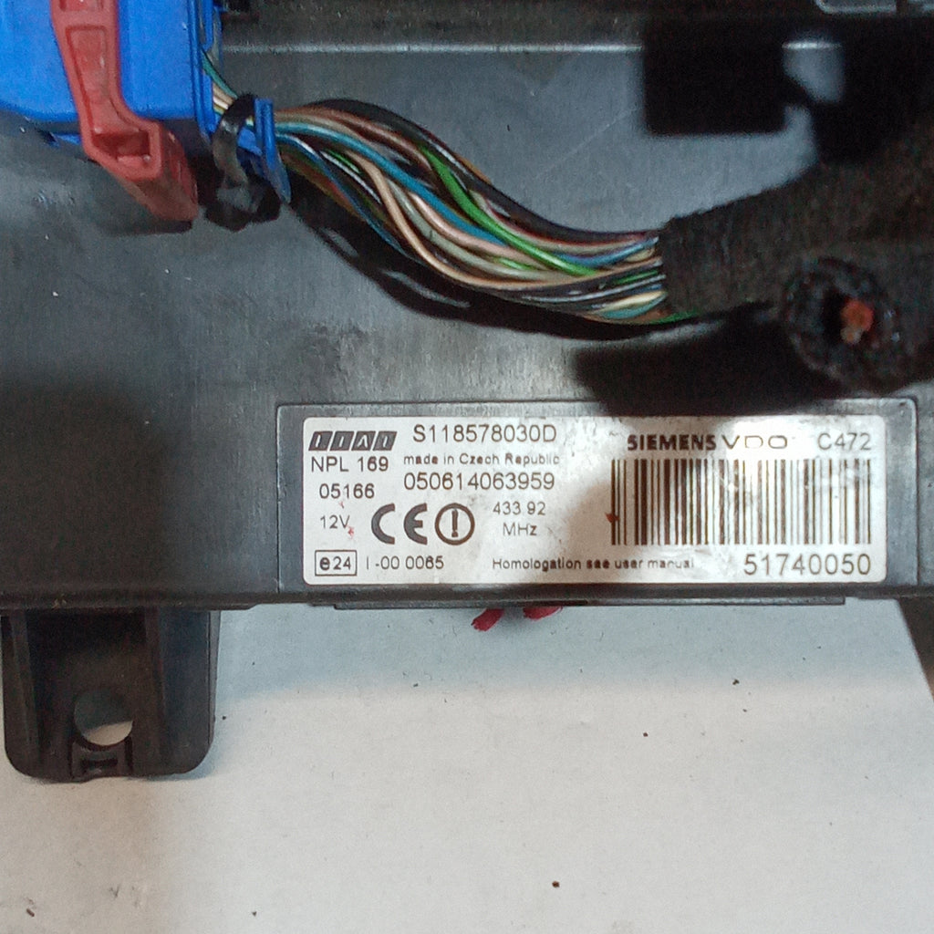 body computer control unit Fiat Panda 1.3mjt 2 series cod. S118578030D