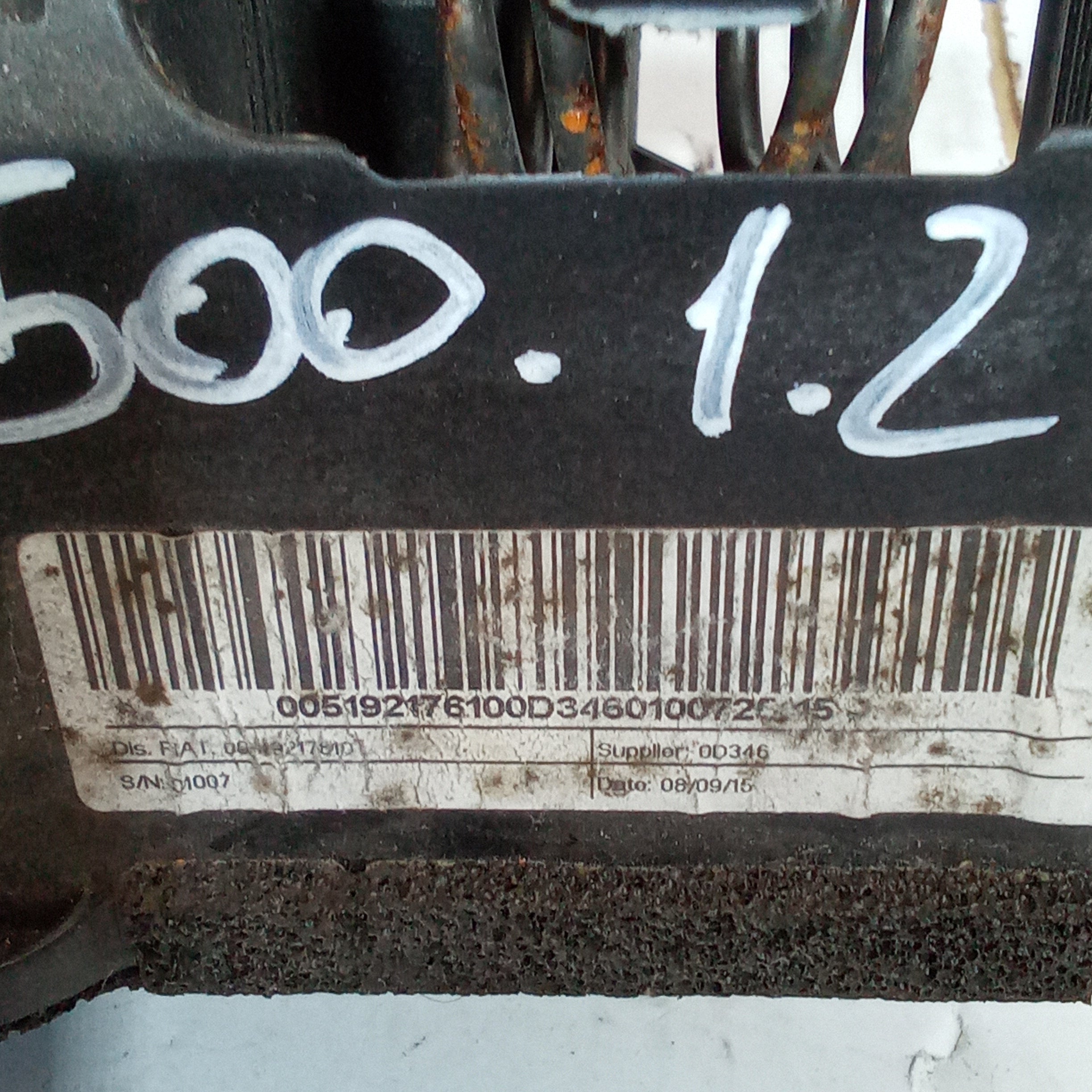 Pedaliera completa fiat 500 1.2 benzina anno 2015 codice 005192176100D
