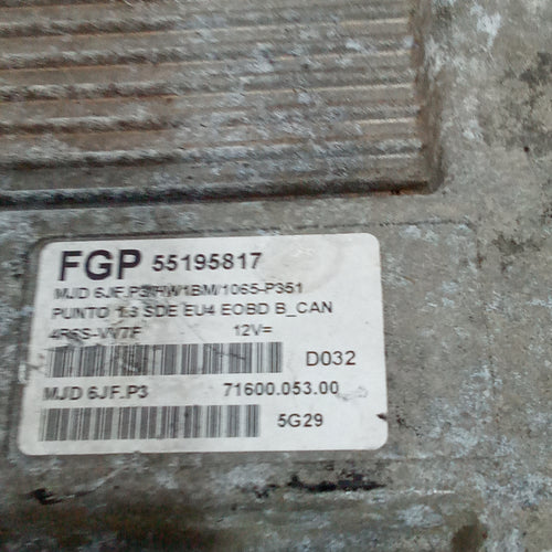 Centralita de motor Fiat Punto 1.3mjt año 1999/2012