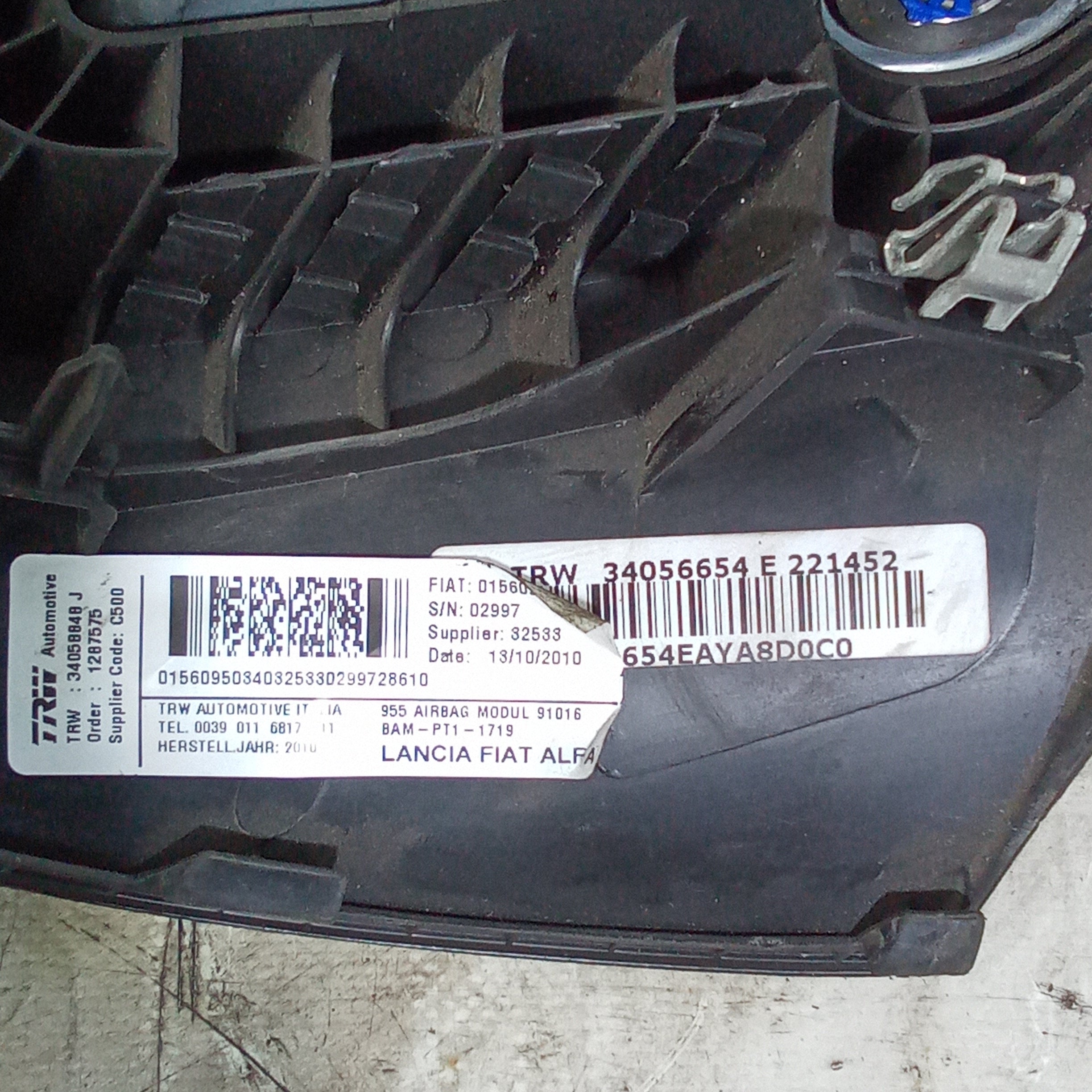 Airbag passeggero alfa mito 1.3 mjt anno 2008/2016