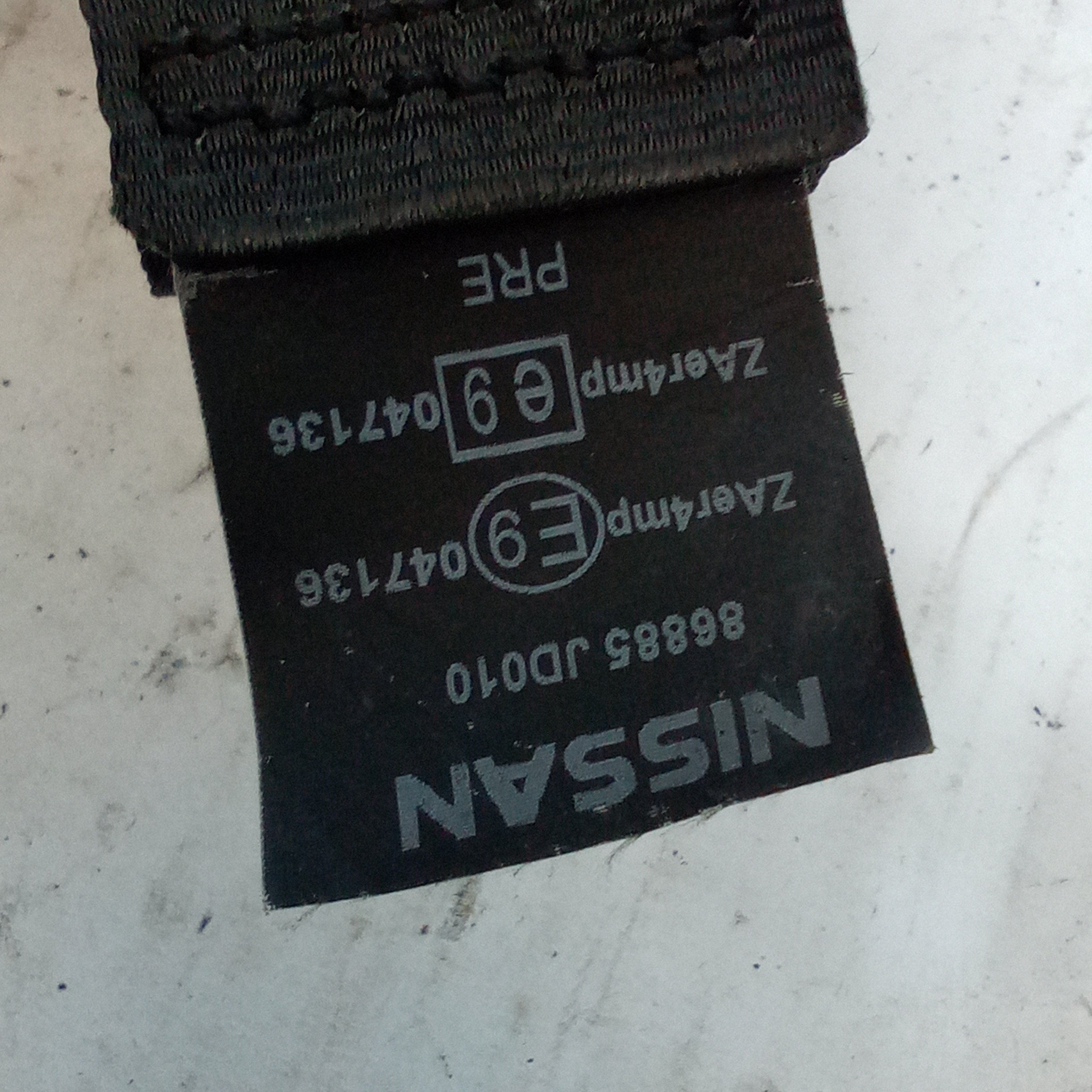 Cinture di sicurezza anteriori nissan quasqhai anno 2010