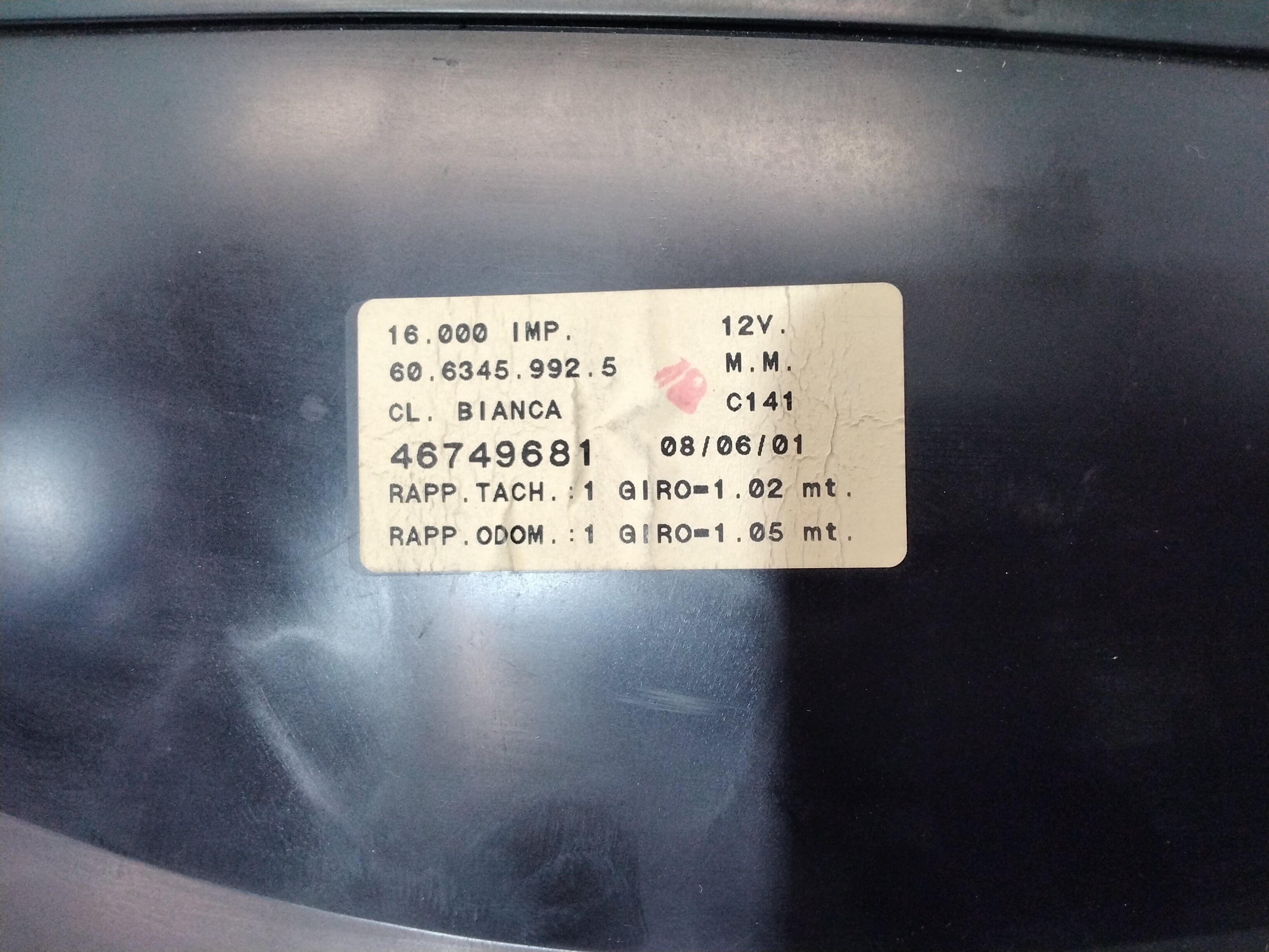 instrument cluster/speedometer/gauge Fiat Brava 1.6 petrol year 98 code:606290002 (sf7p2)