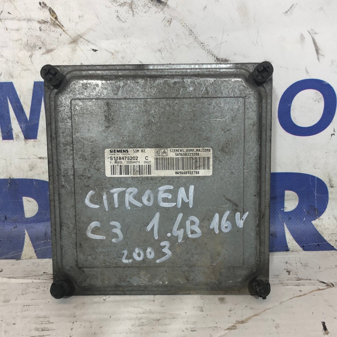 Centralina motore Citroen c3 1.4 benzina 16v anno 2003 cod: HW9640922780