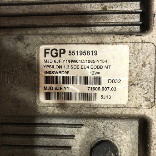 Unidad de control del motor Lancia Y 1.3 MTJ cód: 55195819